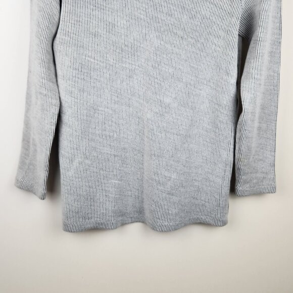 Denham Striped Lightweight Knit Oversized Cotton Blend Mockneck Sweater XXS - Picture 4 of 10